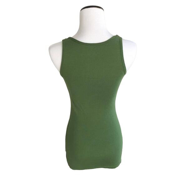 Old Navy Green Tank Top with Chiffon Flowers, XS - Picture 5 of 6